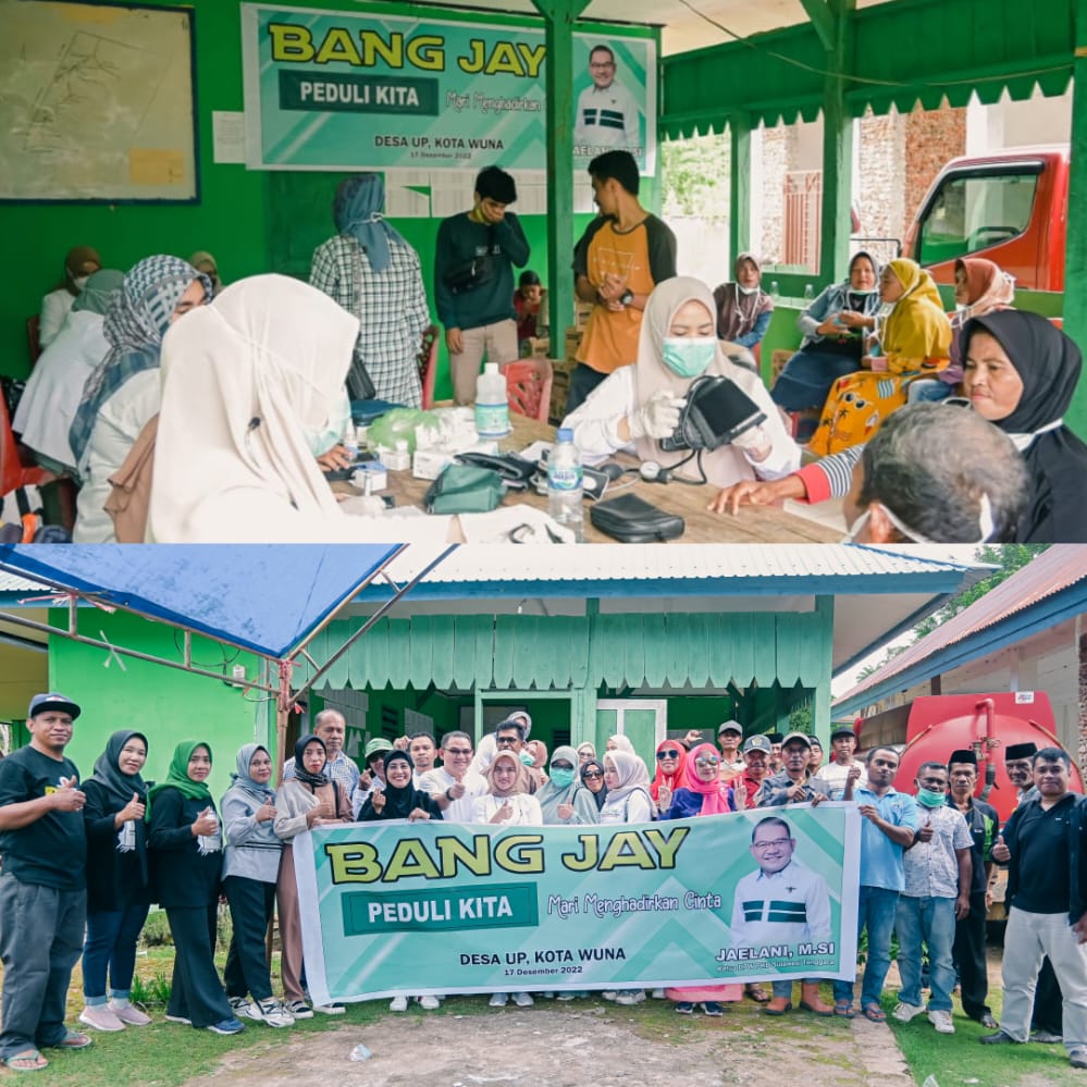 Komunitas Bang Jay Peduli yang dimotori Ketua DPW PKB Sultra, Jaelani menggelar Baksos pengobatan gratis bagi masyarakat Desa UP. Kota Wuna, Kabupaten Muna, 17 Desember 2022. (Foto Istimewa)