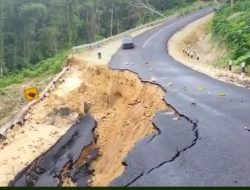 Belum Lama Ditinjau Gubernur Ali Mazi, Jalan Lingkar Rusak Diterjang Air